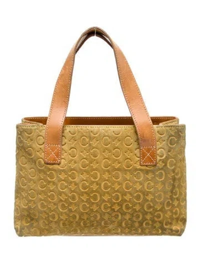 Pre-owned Celine Triomphe Top Handle Bag In Yellow