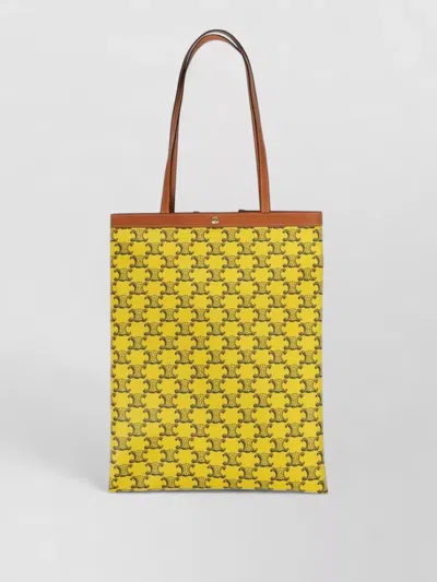 Celine Triomphe Tote Bag In Yellow