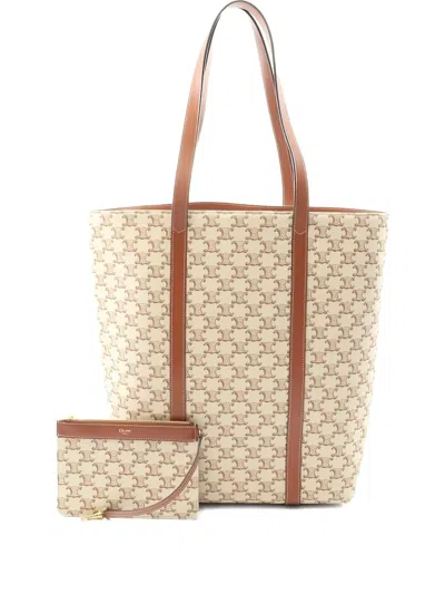 Pre-owned Celine Triomphe Tote Bag In Neutral