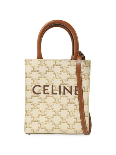 Pre-owned Celine Triomphe Tote Bag In White