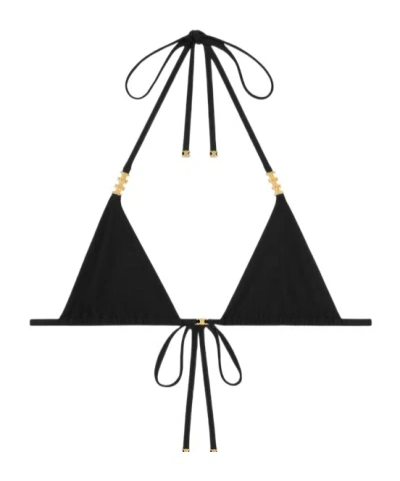 Celine Triomphe Triangle Top In Matte Jersey In Black
