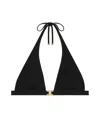 Celine Triomphe Triangle Top In Matte Jersey In Black