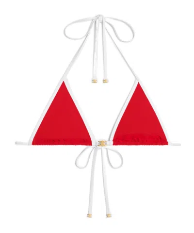 Celine Triomphe Triangle Top In Matte Jersey In Multi