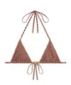 Celine Triomphe Triangle Top In Monogram Matte Jersey In Burgundy