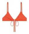 Celine Triomphe Triangle Top In Striped Jersey In Orange
