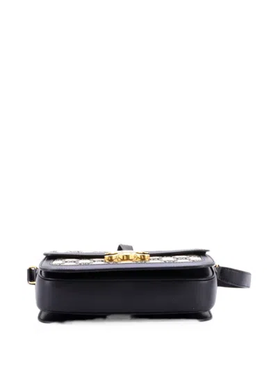 Pre-owned Celine Triomphe Triomphe Canvas Medium Shoulder Bag In Black