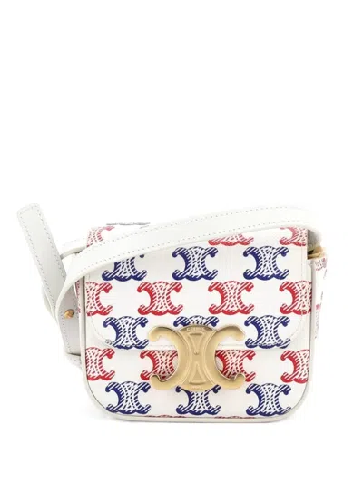 Pre-owned Celine Triomphe Triomphe Coated Canvas Mini Shoulder Bag In Multi