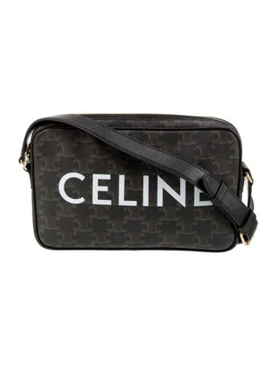 Pre-owned Celine Triomphe Triomphe Crossbody Medium In Brown