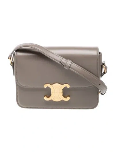 Pre-owned Celine Triomphe Triomphe Teen In Gray