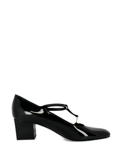 Pre-owned Celine Triomphe T-strap Pumps In Black