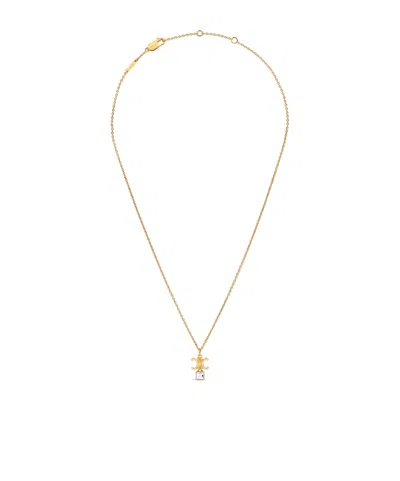 Celine Triomphe Twinkle Necklace In Strass And Brass With Gold Finish
