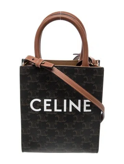 Pre-owned Celine Triomphe Vertical Cabas Mini In Multi