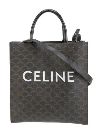Pre-owned Celine Triomphe Vertical Cabas Small In Black