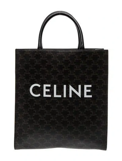 Pre-owned Celine Triomphe Vertical Cabas Small In Black