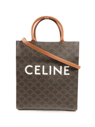 Pre-owned Celine Triomphe Vertical Cabas Two-way Handbag In Brown