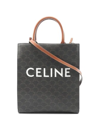 Pre-owned Celine Triomphe Vertical Tote Bag In Black