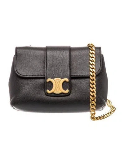 Pre-owned Celine Triomphe Victoire Mini In Black