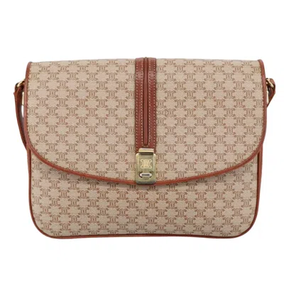 Pre-owned Celine Céline Triomphe Vintage Beige Canvas Shoulder Bag () In Sand