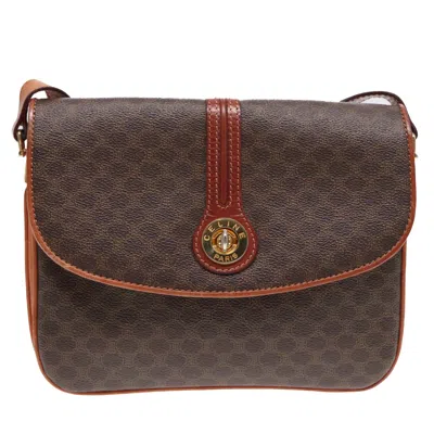Pre-owned Celine Triomphe Vintage Canvas Shoulder Bag () In Brown