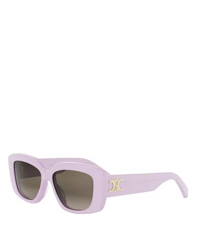 CELINE TRIOMPHE VIOLET GEOMETRIC SUNGLASSES, 55MM