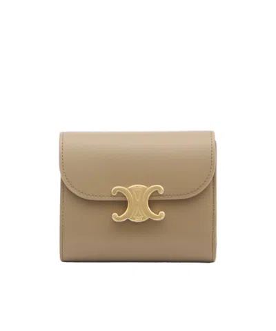 Celine Triomphe Wallet In Brown
