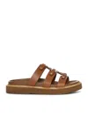 Celine Women Triomphe Wedge Mule In Brown