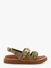 Celine Tippi Triomphe Suede Sandal In Brown