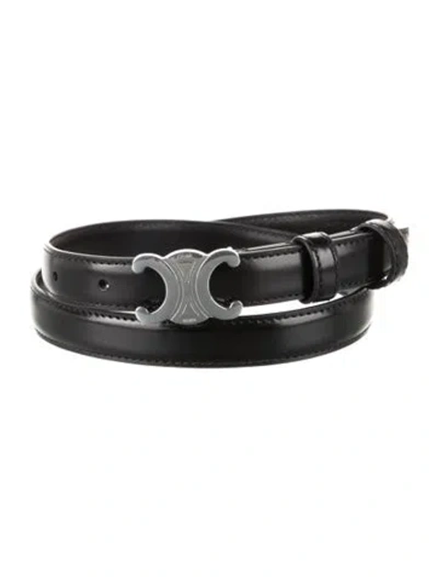 Pre-owned Celine Triomphe Wide Belt In Black