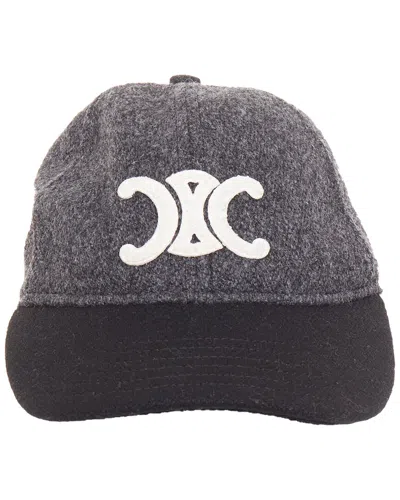 Pre-owned Celine Triomphe Wool Baseball Cap (authentic Pre-loved)