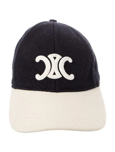 Pre-owned Celine Triomphe Wool Baseball Cap In Multi
