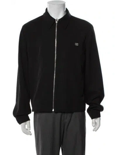 Pre-owned Celine Triomphe Wool Bomber Jacket In Black