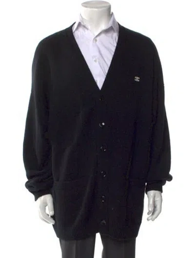 Pre-owned Celine Triomphe Wool Cardigan In Black