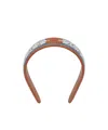 Celine Triomphe Wool Headband In Blue/tan
