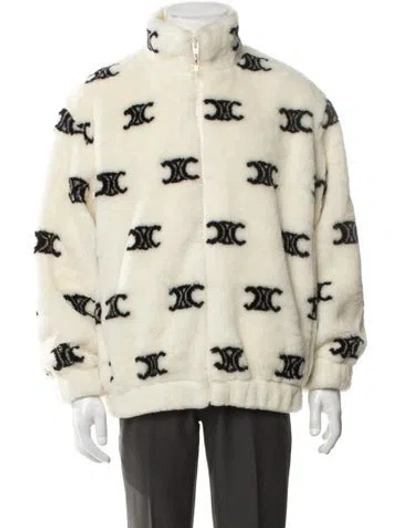 Pre-owned Celine Triomphe Wool Jacket In Yellow