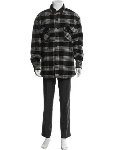 Pre-owned Celine Triomphe Wool Overcoat In Black