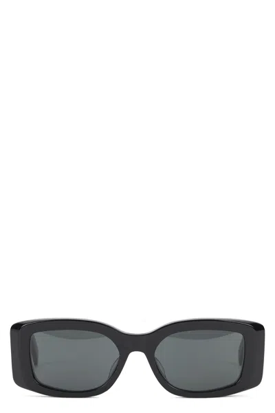 Celine Womens Cl40282u Triomphe Rectangle-frame Acetate Sunglasses Black