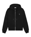 Celine Triomphe Zipper Hooded Sweater In Black