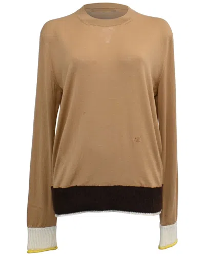 Celine Triomphe-embroidered Sweater In Brown