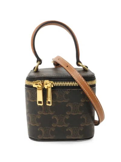 Pre-owned Celine Triomphe-pattern Cross Body Bag In Brown