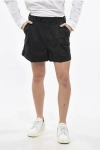 Celine Triple-pleated Wool Shorts With Cuffs In Black