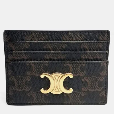 Pre-owned Celine Triumph Brown Canvas Card Wallet