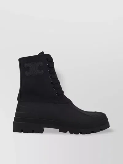 Celine Triumph Canvas High-top Chunky Boot In Multi