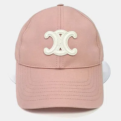 Pre-owned Celine Triumph Cap In Pink