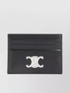 Celine Triumph Compact Leather Card Holder In Black