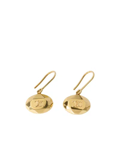 Celine Triumph Faceted Earrings In Gold