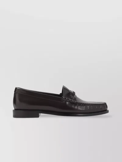 CELINE TRIUMPH LEATHER METAL HARDWARE MOC TOE LOAFER