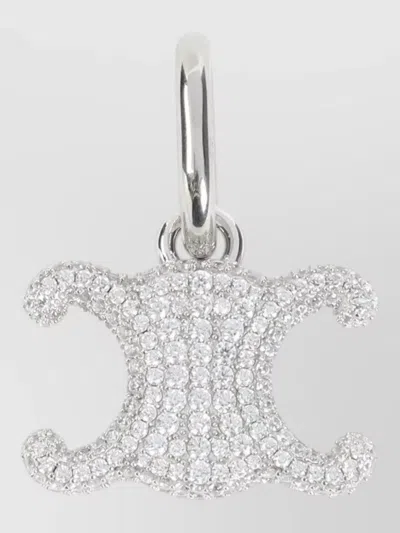 Celine Triumph Pendant Necklace Embellished Design In White