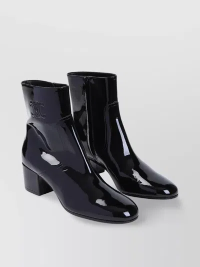 CELINE TRIUMPH ZIPPERED ANKLE BOOTS IN PATENT LEATHER