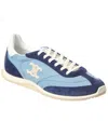 Celine Logo Leather Sneaker In Blue