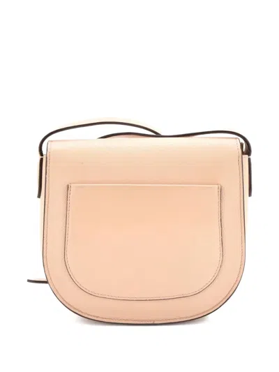 Pre-owned Celine Trotteur Grainy Leather Small Crossbody Bag In Neutral